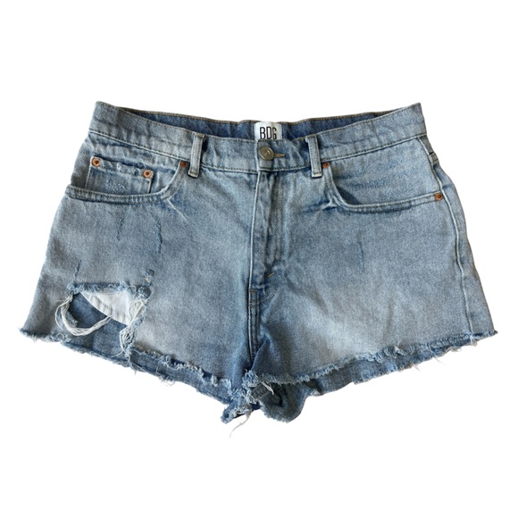 BDG Urban Outfitters Essential Mid Rise Distressed Denim Ripped Mini Shorts - 29 - Picture 3 of 11